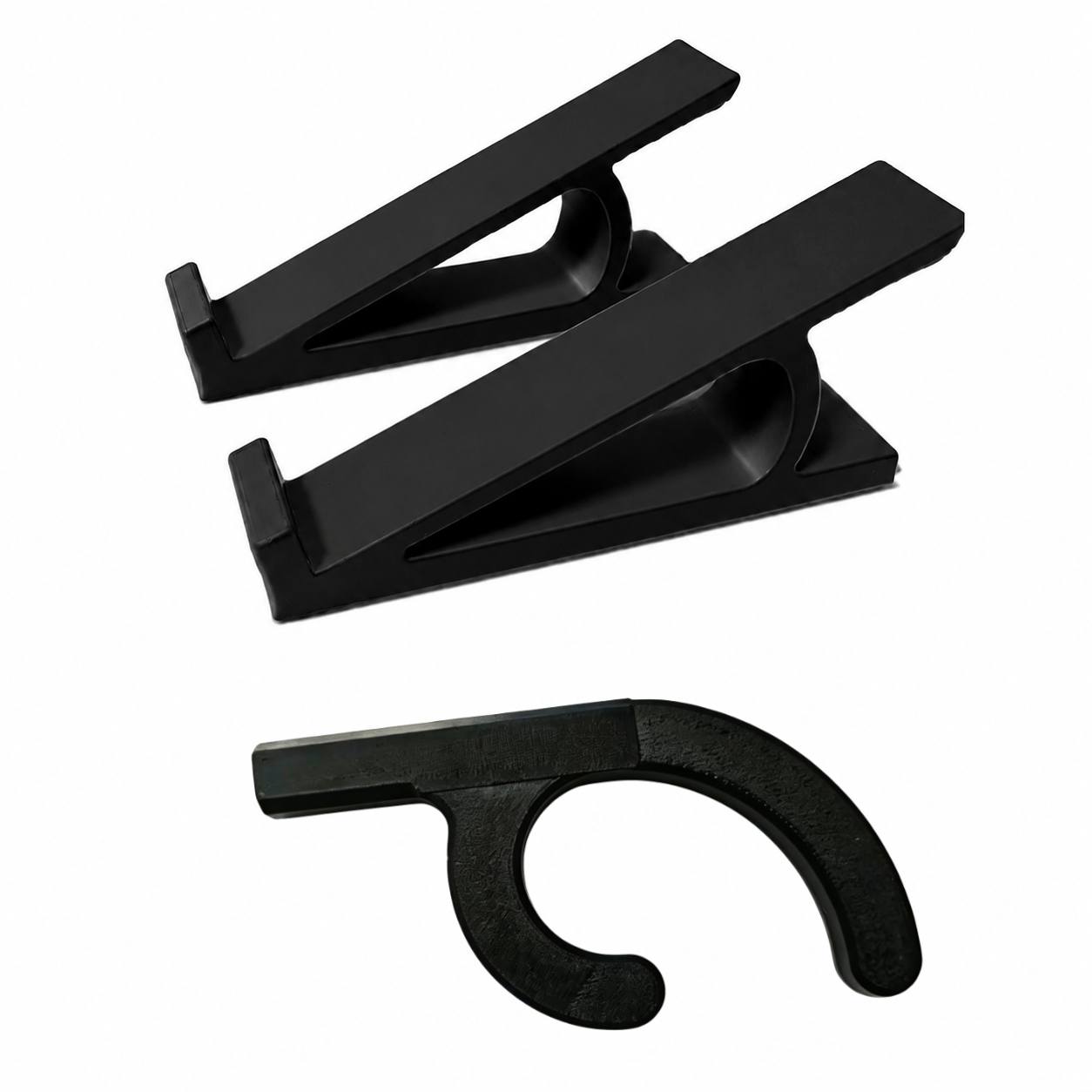 TEMU Juego de 3 piezas: 2 soportes y 1 gancho de escritorio, elevador de teclado ergonómico, soporte universal antideslizante, color aleatorio, ideal
