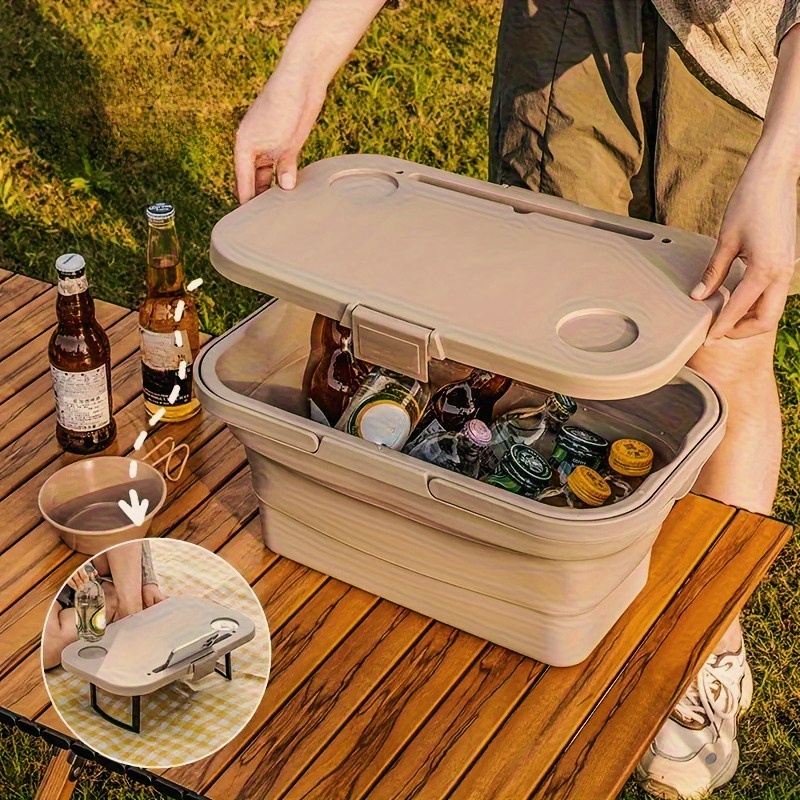 Rolling Cooler Camping Cooler Table Costway Multi Function Rolling