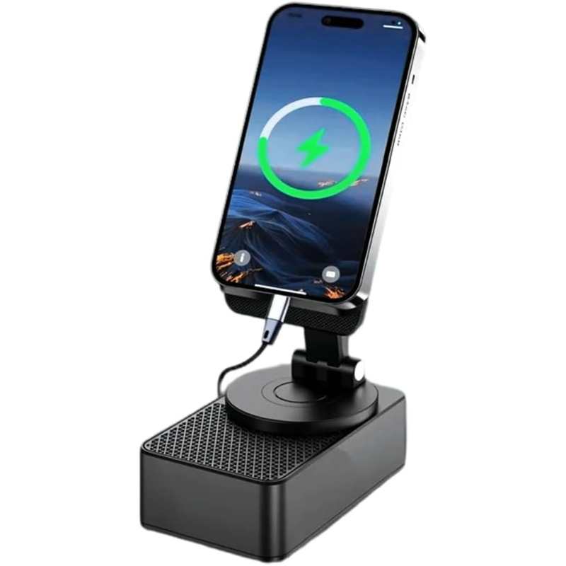 TEMU 3 In 1 Phone Holder With Wireless Speaker Phones Induction Speaker Amplifier Phone Speakers Stand High Capacity Battery For Emergency