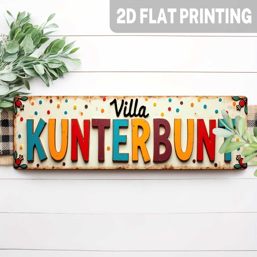 E-shop 2D Flat - 2D Ebene, . Villa im Bauernhaus-Stil Holzschild Wandbehang Dekoration - Trendiger Stil, Recyceltes Holz, 5X16 Zoll, für Wohnzimmer,