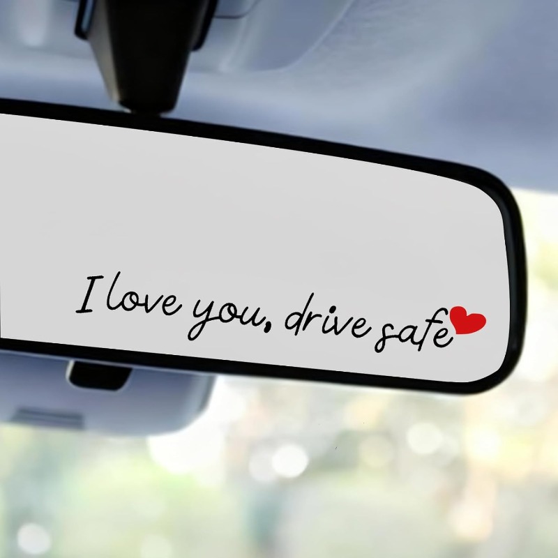 3 pack i love   driving rear view mirror stickers car rear view mirror stickers   stickers   vinyl window rear view stickers unisex black