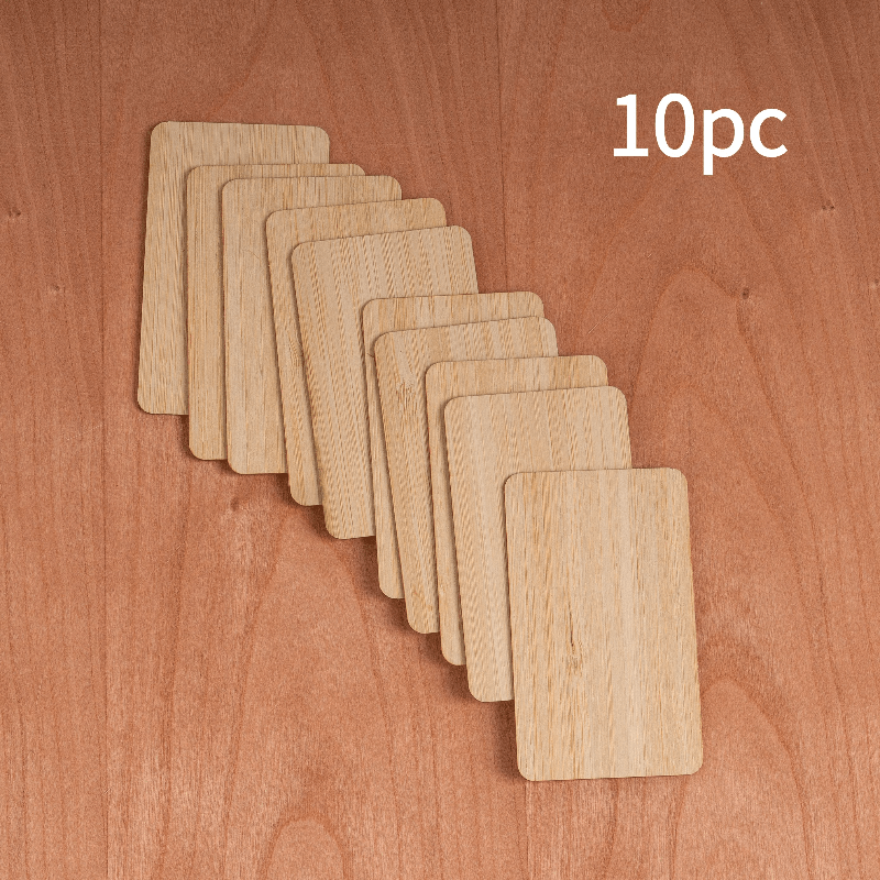 Image of 10pcs Bamboo Blank Business Cards – Solid Bamboo, 1.2mm Thick, 90×54mm Size – Ideal For Laser Engraving, Wooden Tags, Business Cards & Diy Crafts (blank Cards Only, No Customization Service)