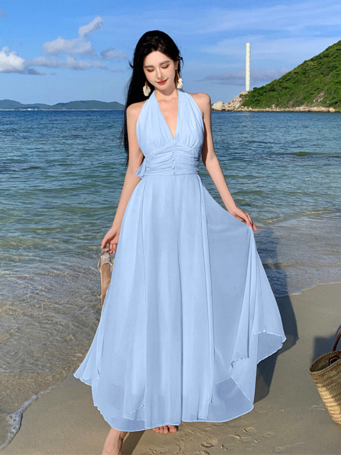 sachin and babi light blue dress Leather Dresses - Chic & Sleek Styles main image 0