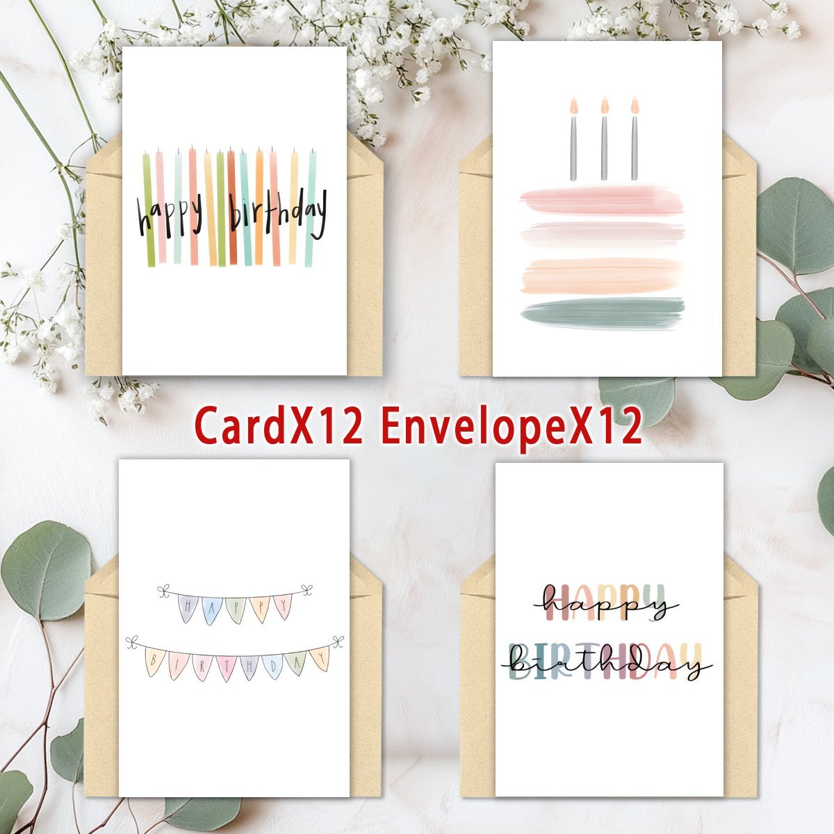 

24 Greeting Envelopes - Assorted , , And - For , , And - For Christmas And