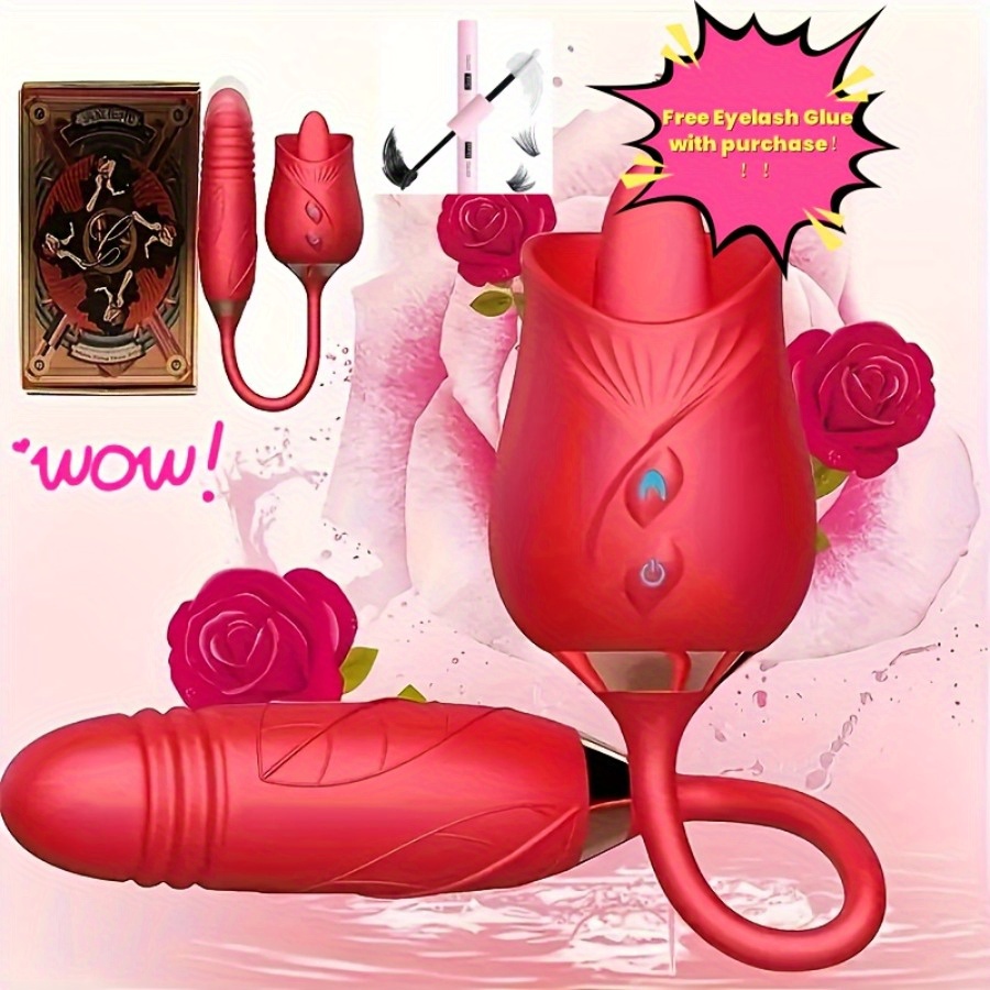 2pcs licking rose toy 2 in 1 adult toys g - Temu