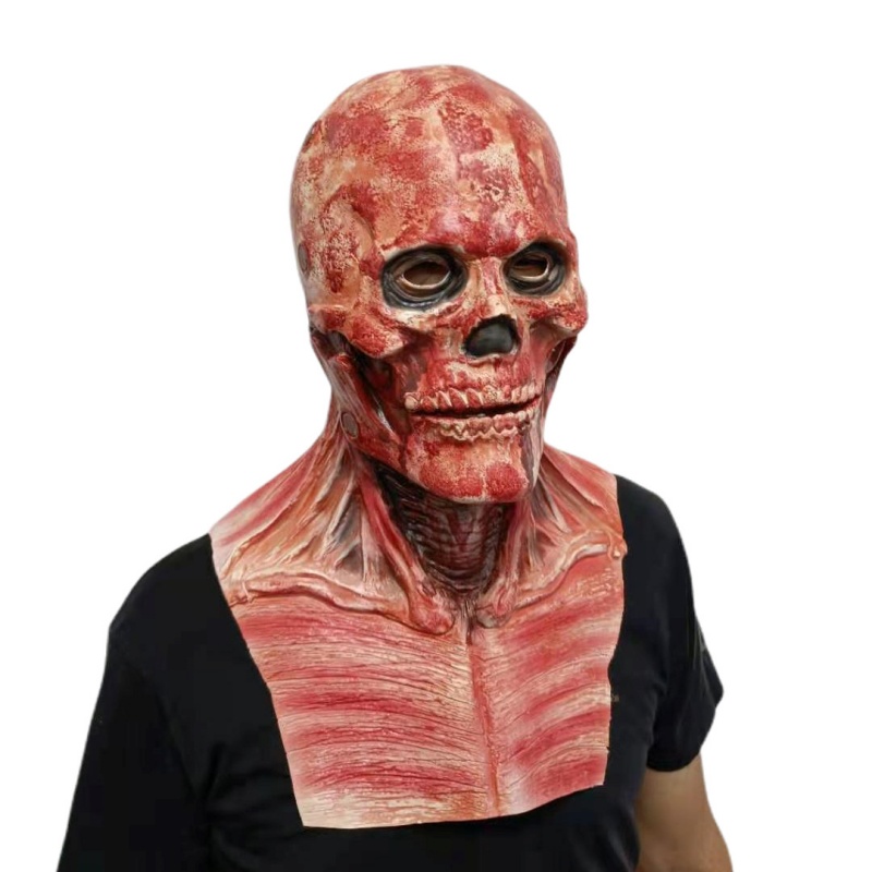 máscara de calavera de   capa - artesanía realista en látex, diseño de cara completa para fiestas y   escénicas,   para halloween    , disfraz de halloween aterrador, máscara de  , figura de acción, juguete 2