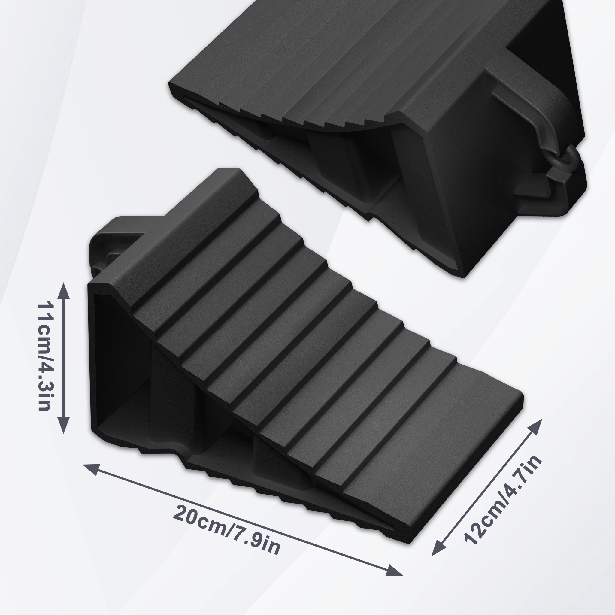 Image of 2pcs Portable Wheel Chock/brake Wedge/car Brake Block With , Non-slip, For Cars, Trailers, Caravans, Motorhomes