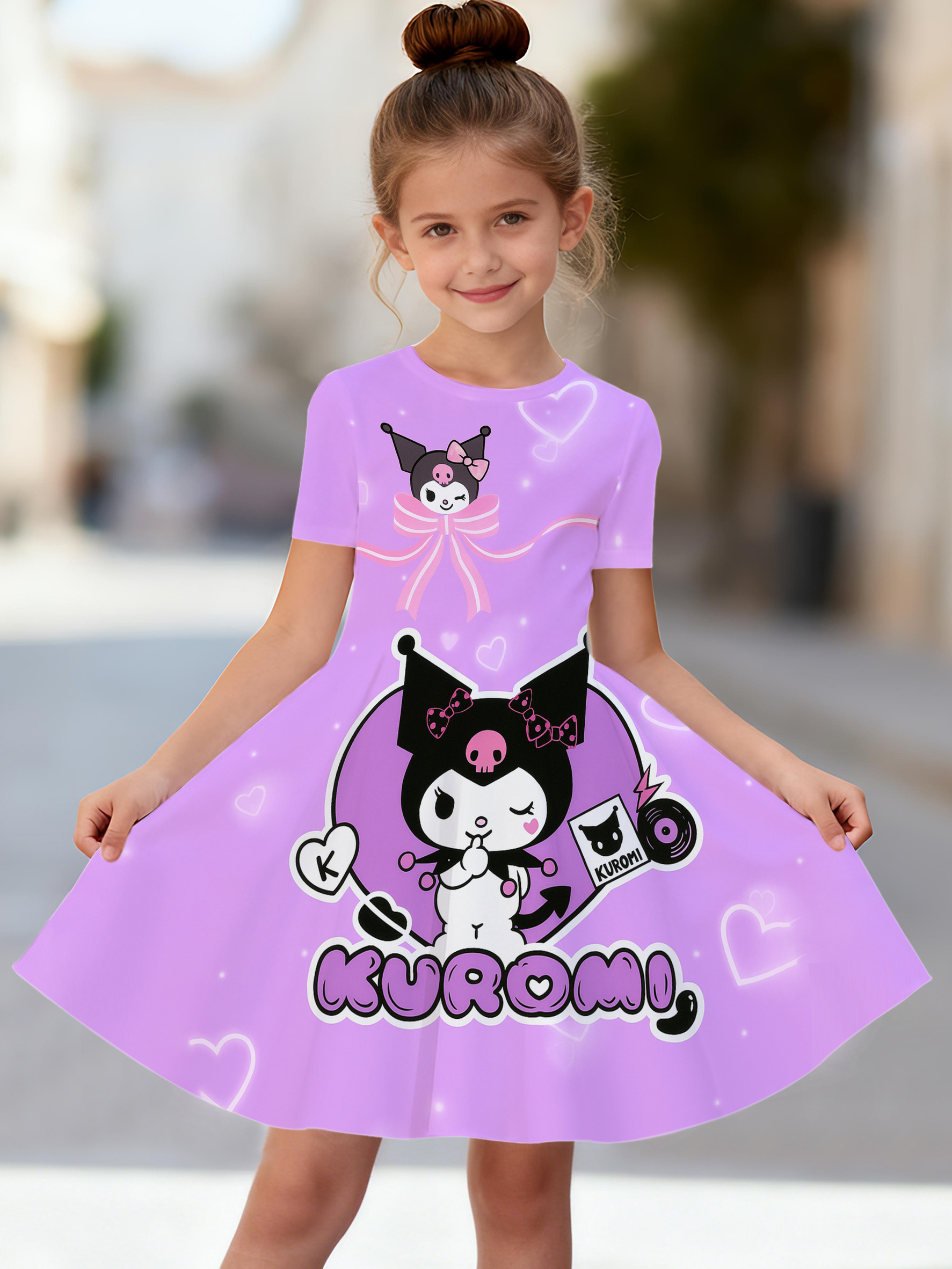 girls anime dress summer short sleeve dress cute