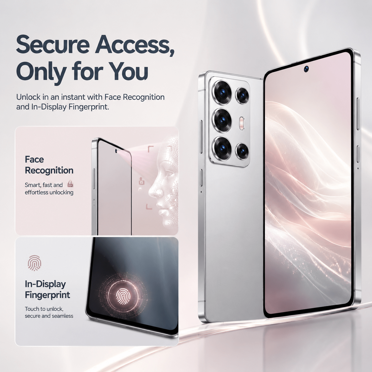 6 8 inch   screen unlocked   phone 4 64gb   support facial recognition   screen protector earphones daily use Product details 4