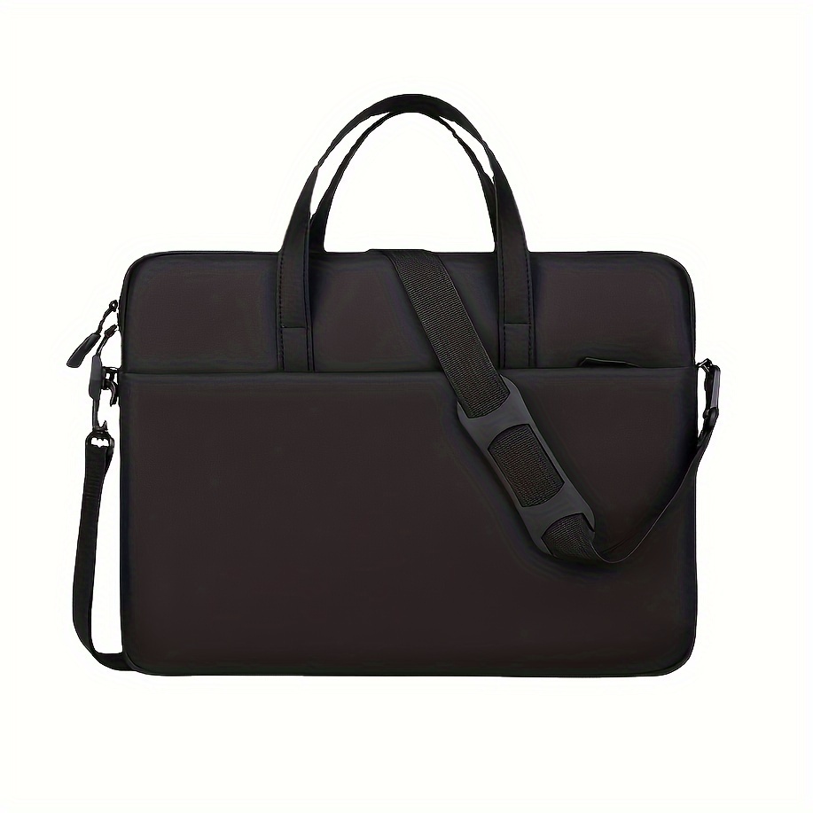 Image of Solid Color Easy Lightweight Portable Laptop Bag, Portable Business Travel Laptop Sleeve, Zippered Crossbody Office Laptop Bag