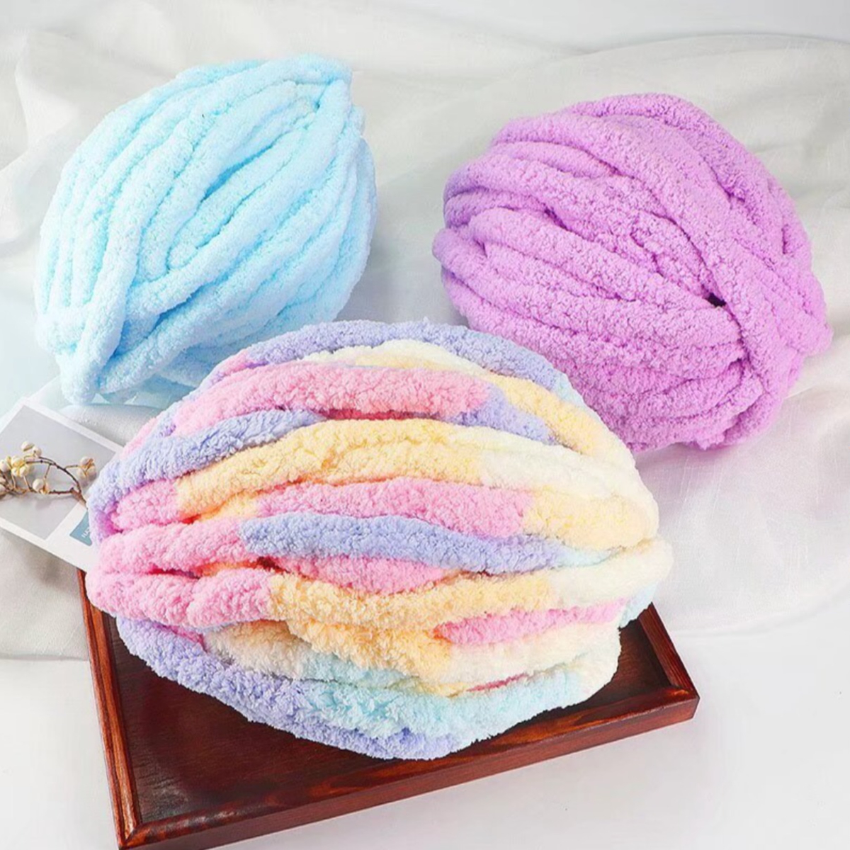 4pcs ultra thick chenille knitting yarn mixed colors 100 polyester for handmade blankets scarves hats cat beds all skill levels ages crafting supplies   textured yarn durable yarn knitting accessories and supplies