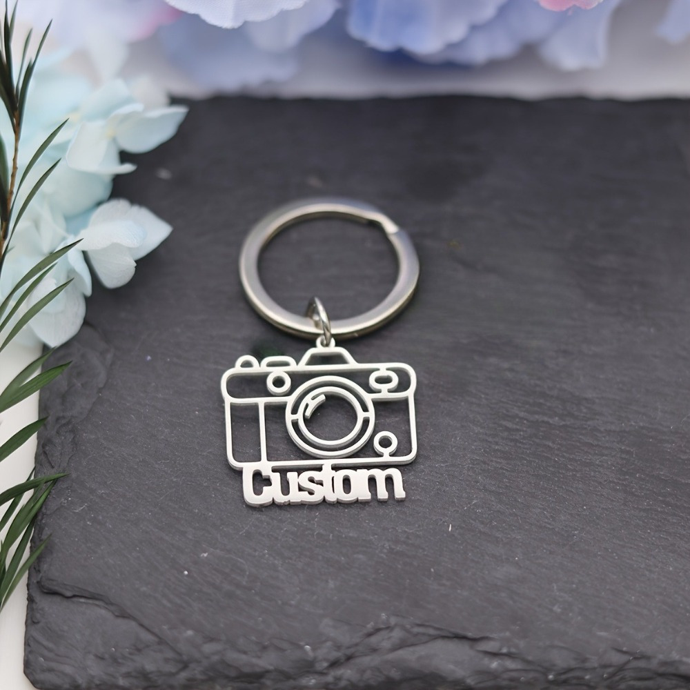 TEMU Custom Camera Howlite Keychains - No Chain, Suitable For Photographers, Women And Men, Christmas, Thanksgiving, Campus Gifts, Camera Gifts,