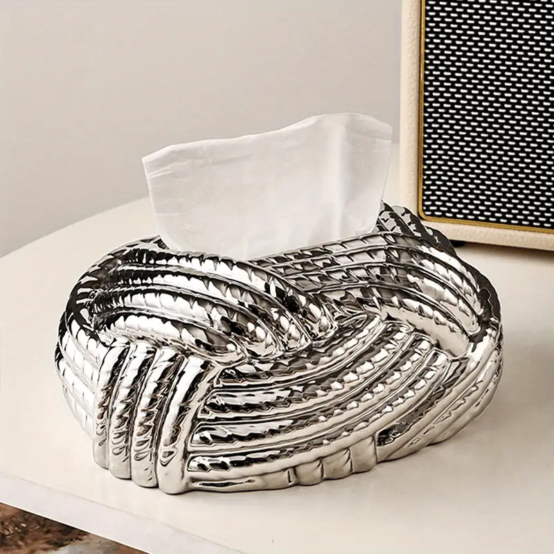 1pc elegant ceramic tissue box holder - modern   decor with  , bathroom vanity organizer, living room, bedroom, dining table decoration - housewarming gift for home, office, or hotel - durable ceramic construction, decorative storage solution, bedroom accessory, contemporary design,    , stylish organizer, interior designers,  , minimalist organizer, premium  , napkin dispenser,   Product details 9