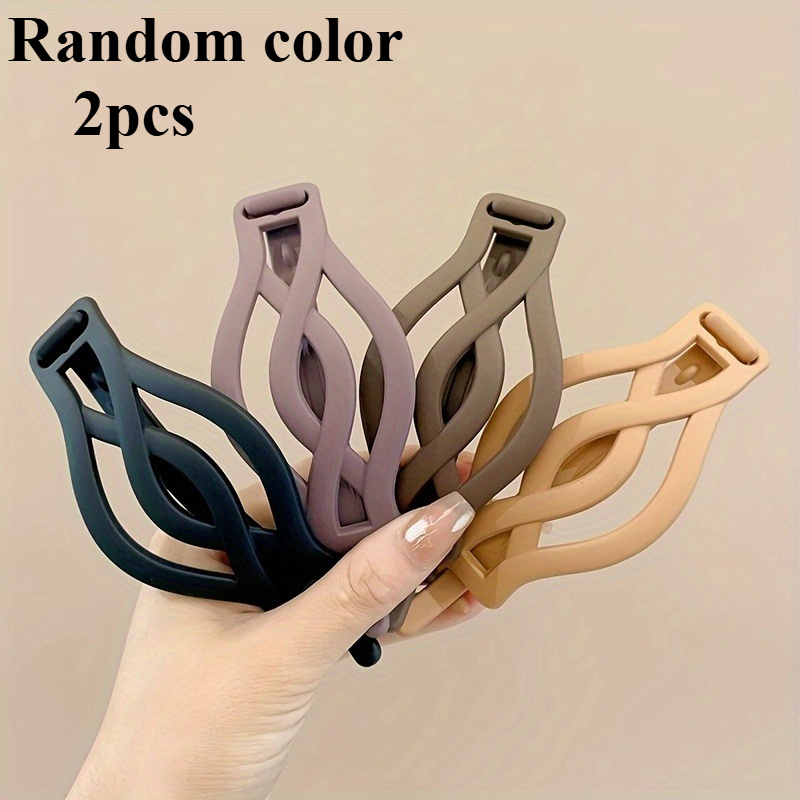 TEMU Elegant Large Hair Claw Clips Set, Twisted Design, Non-slip Hair Accessories, Stylish French Clamps For Women's Updo Bun Hairstyles