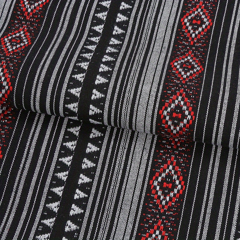 TEMU 1pc Vibrant Ethnic-inspired Jacquard Woven Fabric, Pre-cut 19.68x59inch 100% Polyester Fabric, Bohemian Style, Striped And Geometric Patterns,