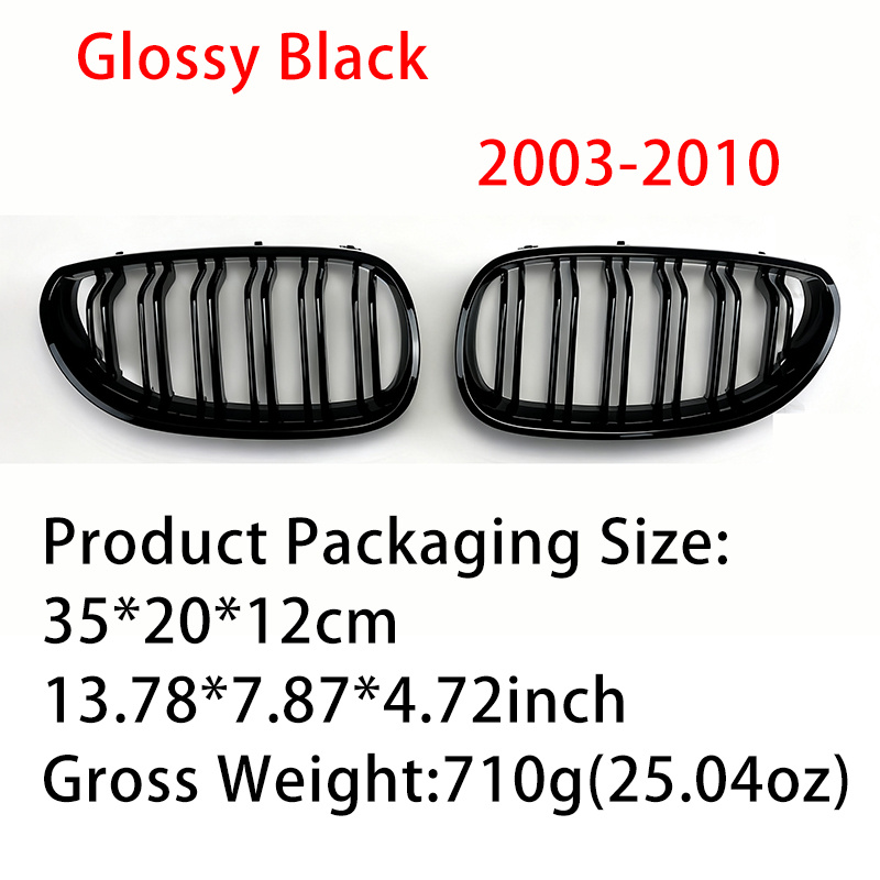 TEMU Front Kidney Grille Compatible With 2003-2009 For 5-series 520i 523i 528i 535i For E60 Kidney Grill Double Slats