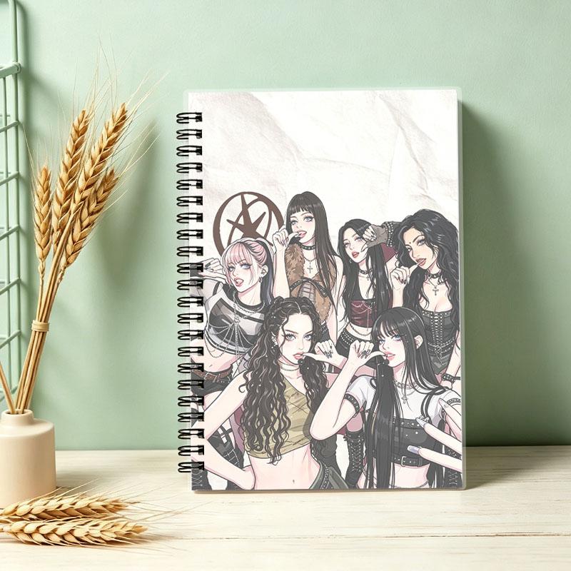 TEMU Carnet à spirale A5 sur le thème , 1pc Journal compact à spirale, Papier de haute qualité avec couverture illustrée de fille , Papeterie de