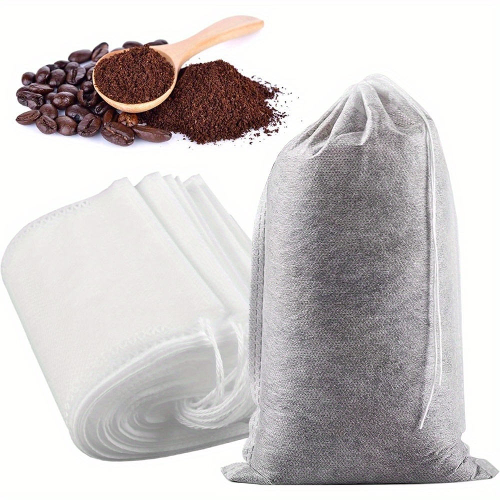 200 disposable cold brew coffee filter bags featuring a drawstring design to keep   and iced tea mess free
