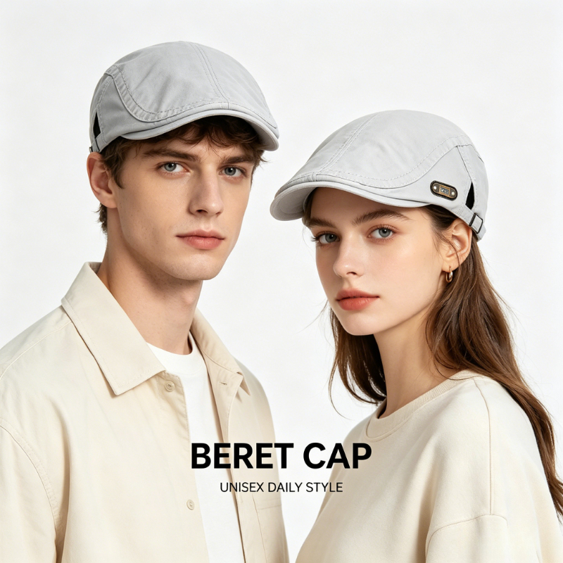 Unisex Solid Color Retro British Style Painter Hat