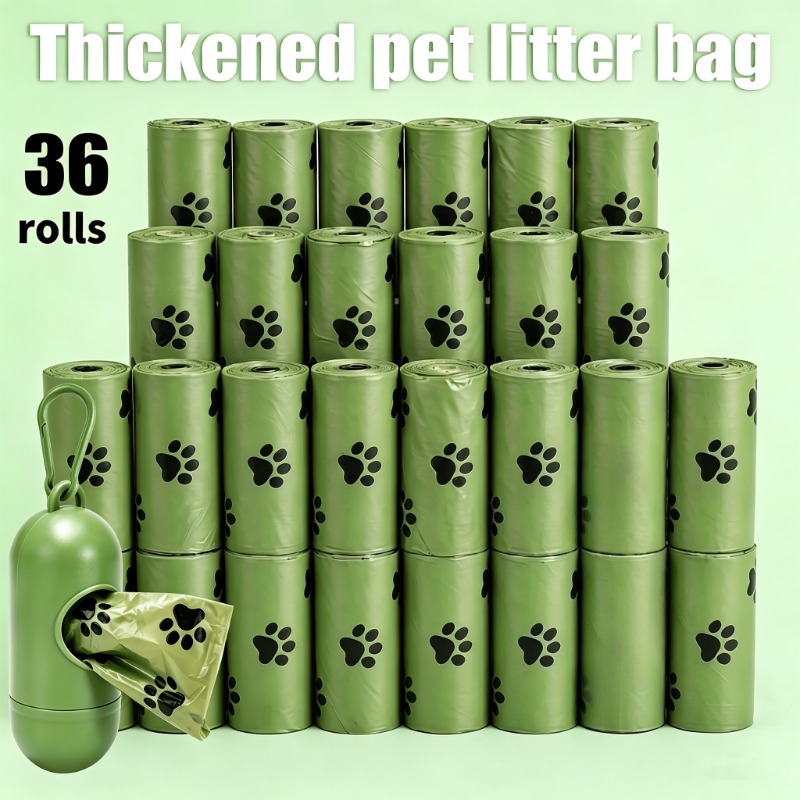 TEMU 36 Rolls/540pcs Random Style Leak-proof Odor-proof Dog Poop Bags - With 1pc Dispenser - Thickened For , Durable High Quality, Suitable For Dogs
