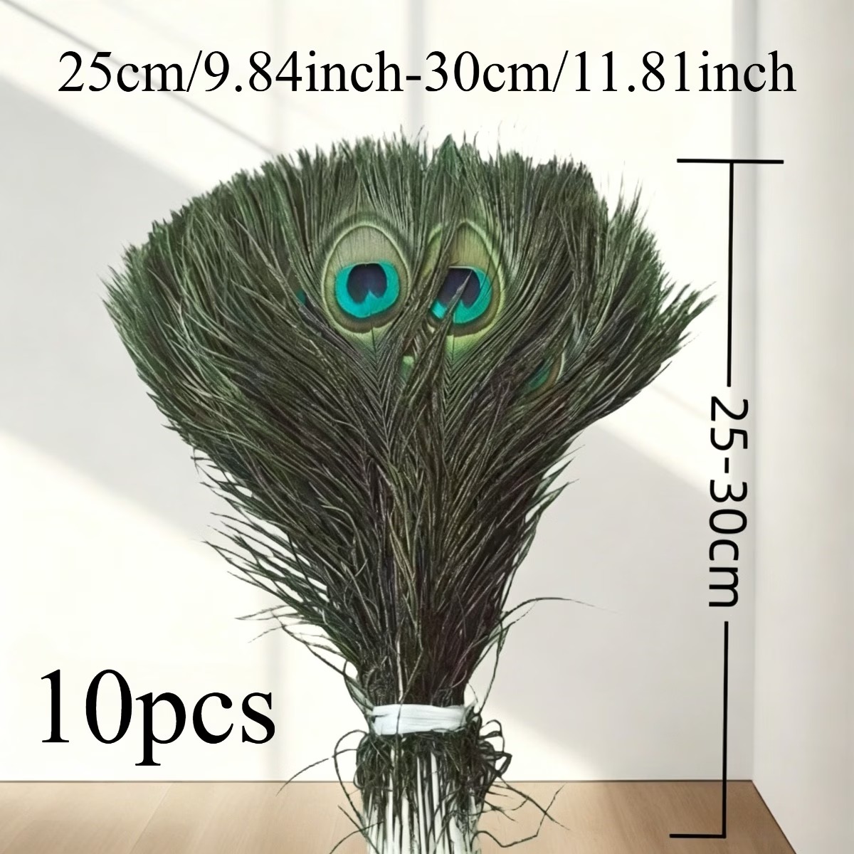 TEMU 10pcs Simulated Feathers, Suitable For Craft Vases, Weddings, Home Parties, Christmas Feather Decoration