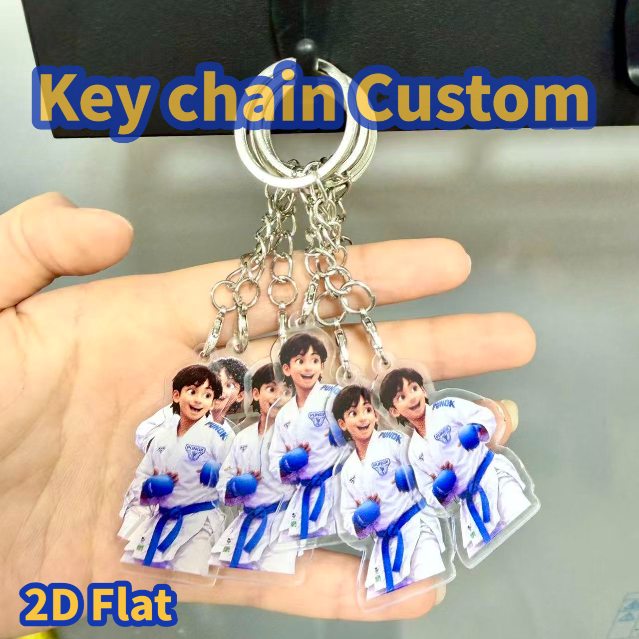 TEMU 2d Flat - 10//40//80/100pcs - Custom Photo Keychains - Personalized Acrylic Keychains, Perfect Gift For Pet Lovers And Couples, Valentine's Day