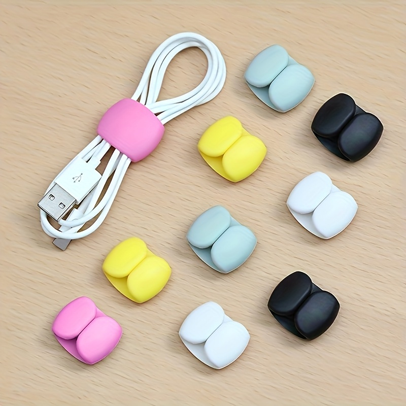 10 Multifunctional Cable Storage Clips, Suitable For Charging Cables And Headphone Cables- Durable Plastic, Anti Tangling Storage Solution
