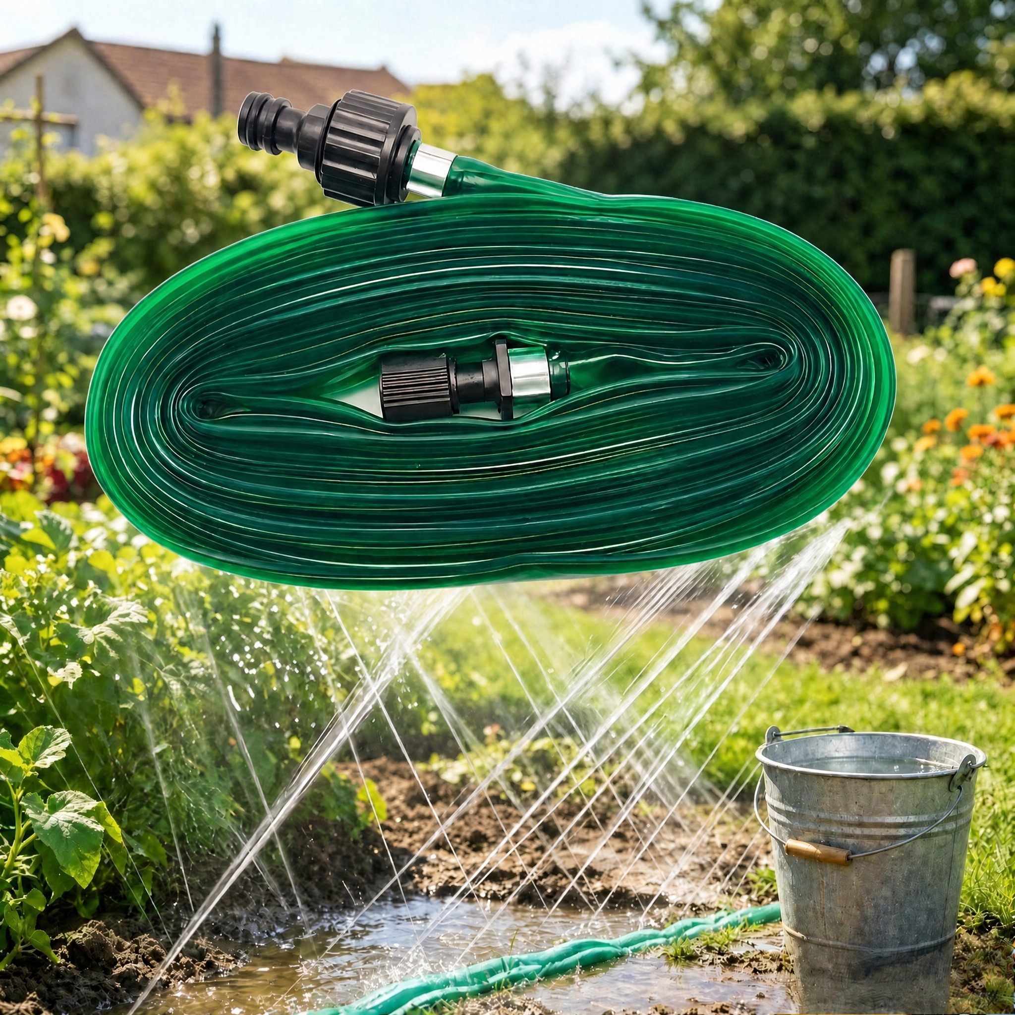 Image of Gardening Watering Soaker Hose With Flexible Seepage Design To Improve Water Utilization. Flexible For , Suitable For Lawns, Flower Beds, And Outdoor . The Garden Soaker Hose Delivers Water To Plant