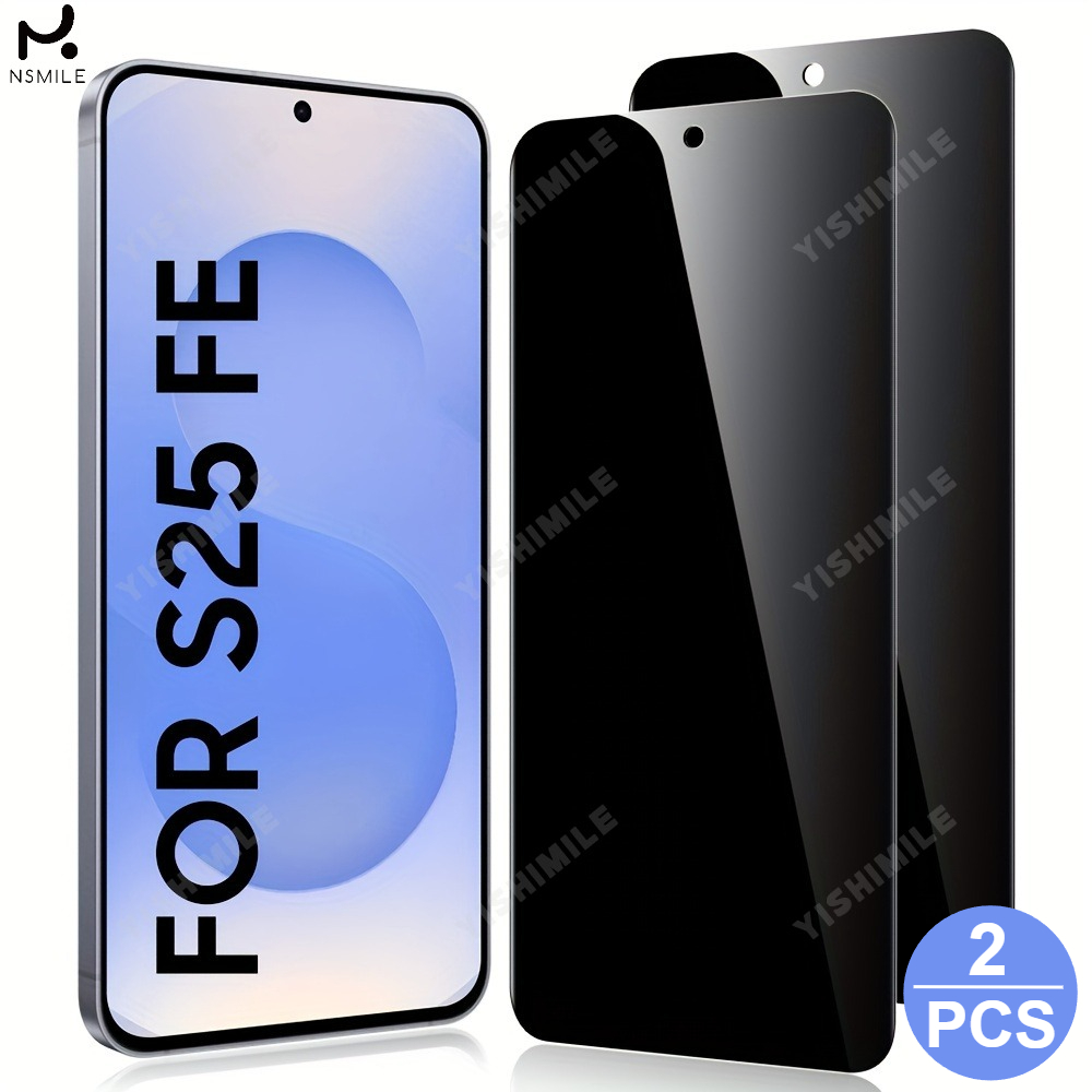 E-shop Set mit 2 Blickschutzfolien für Samsung Galaxy S25, S25+, S25U, S25FE und S25Edge - Komplette Abdeckung, gehärtetes Glas, kratzfest, blasenfrei,