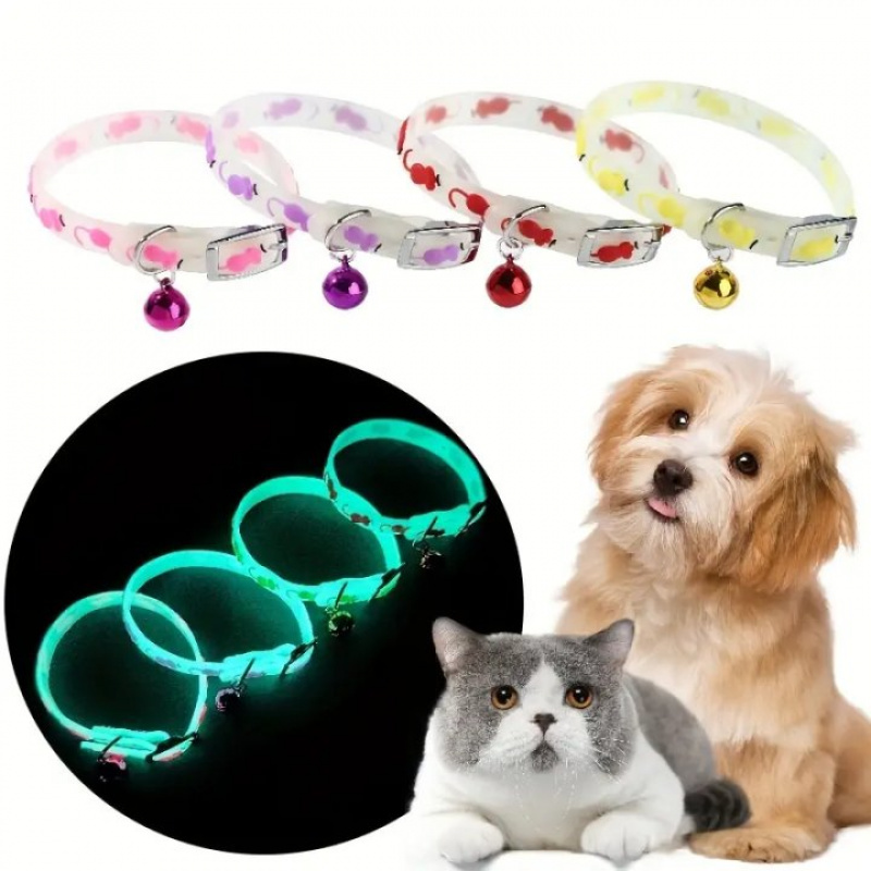 

Nouveau Collier Fluorescent en Silicone pour Chats et Chiens, Collier pour les de Nuit pour Prévenir la