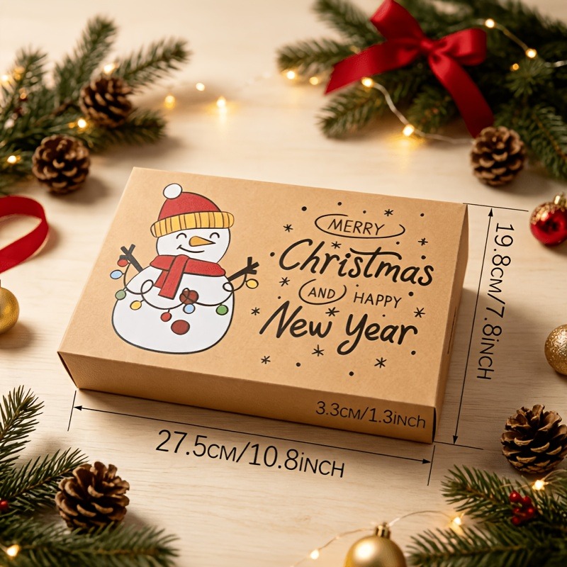 TEMU 4pcs Set Christmas Gift Boxes, Christmas Gift Boxes, Party Favor Boxes, Reindeer Santa Claus Snowman Party Gift Boxes, Christmas Party Supplies,