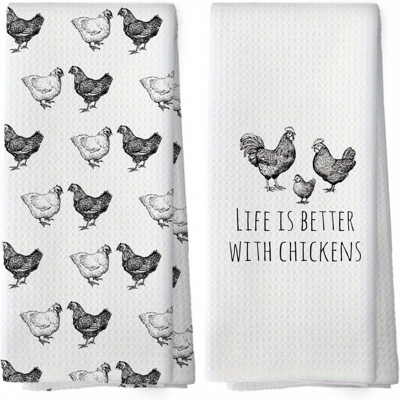 Set Of 2 Funny Towels, Each Measuring 18×26 Inches, Perfect As Gifts For Chicken Enthusiasts. Ideal For Use Or Bathroom