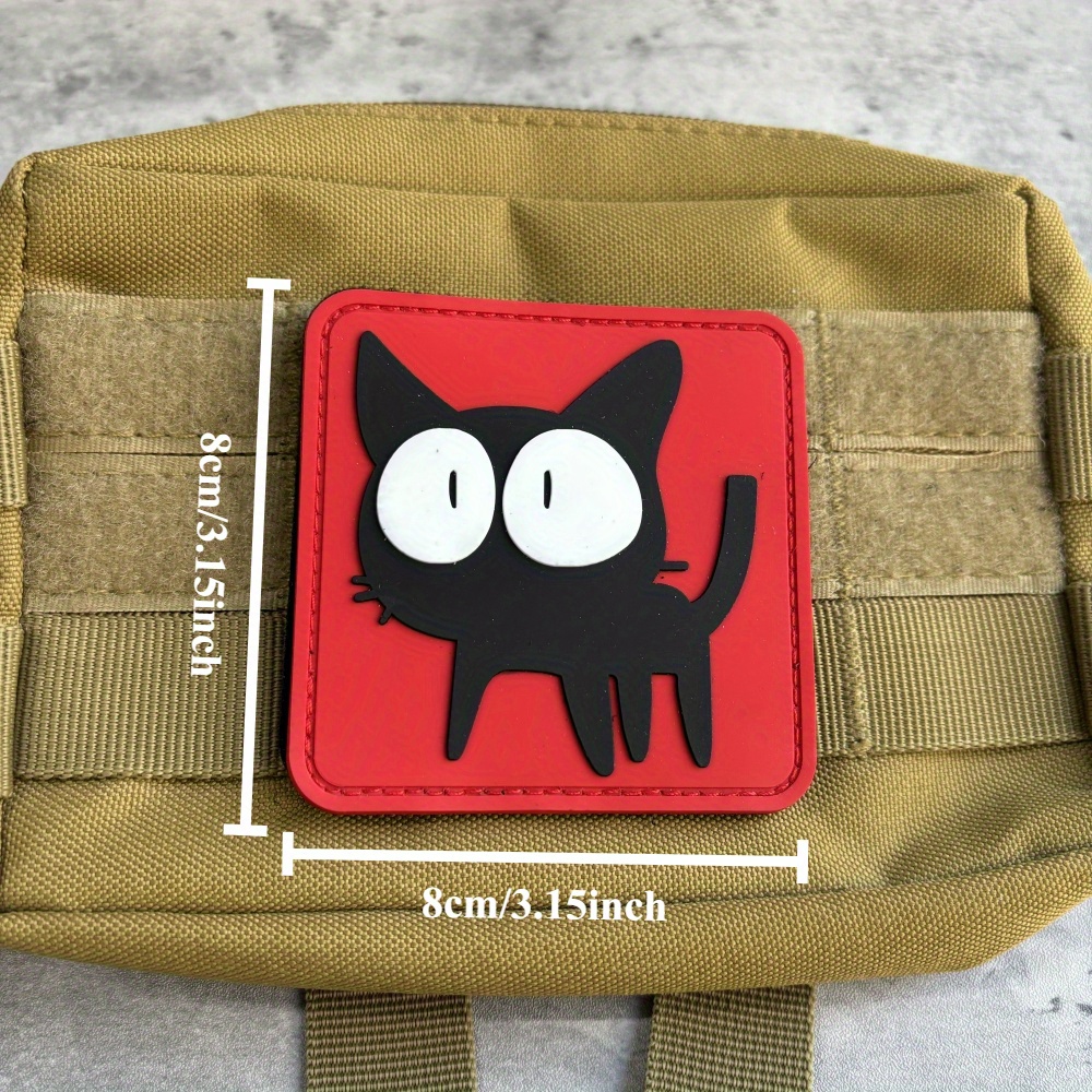 Black Cat Pvc Patch Hook And Loop Decorative Sticker For Backpacks Jackets Hats