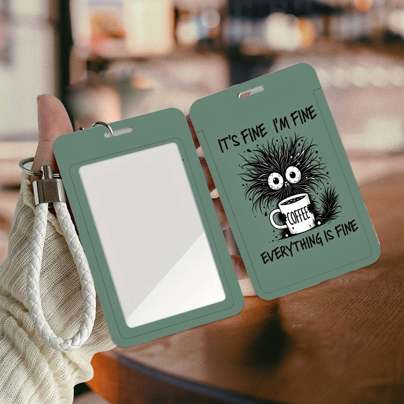 TEMU Dark Monster Id Badge Holder & Business Card Case Suitable For Office,, Use - Plastic Id Holder With Cord & Clip, Multipurpose Badge Holder For