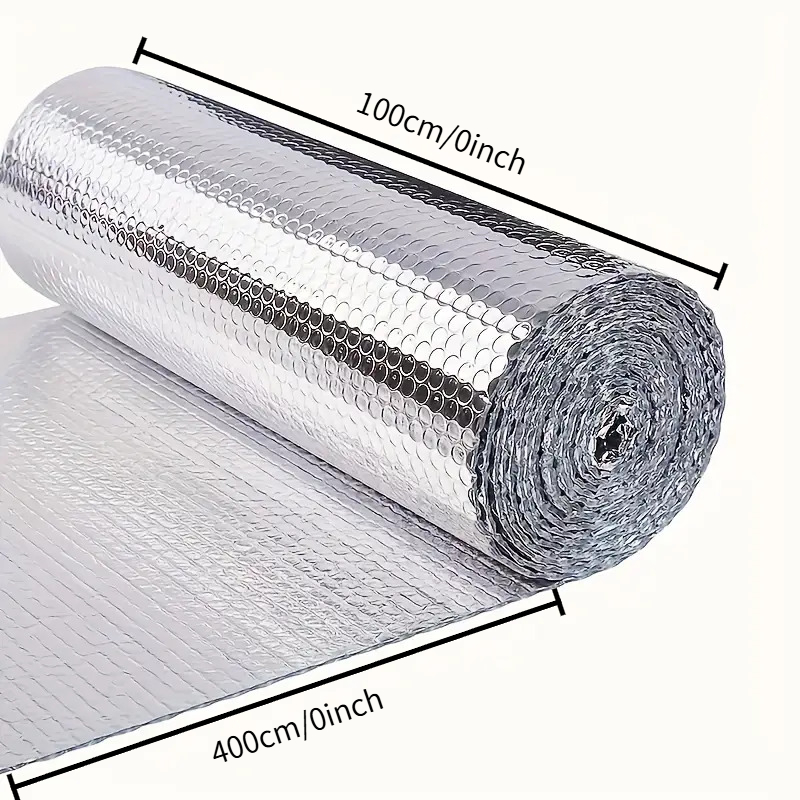 E-shop 1 Rolle 100cm x 400cm Reflektierende Isolierrolle - Doppelschichtiger Schaum Aluminiumfolie Wärmebarriere, lehnt Strahlungswärme ab, verbessert