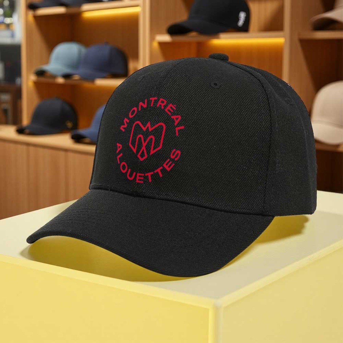 TEMU 1pc Casquette Officielle des de Montréal - Noir avec Logo Rouge et Feuille d'Érable, Léger Polyester pour , Unisexe, Sport Extérieur, Festivals