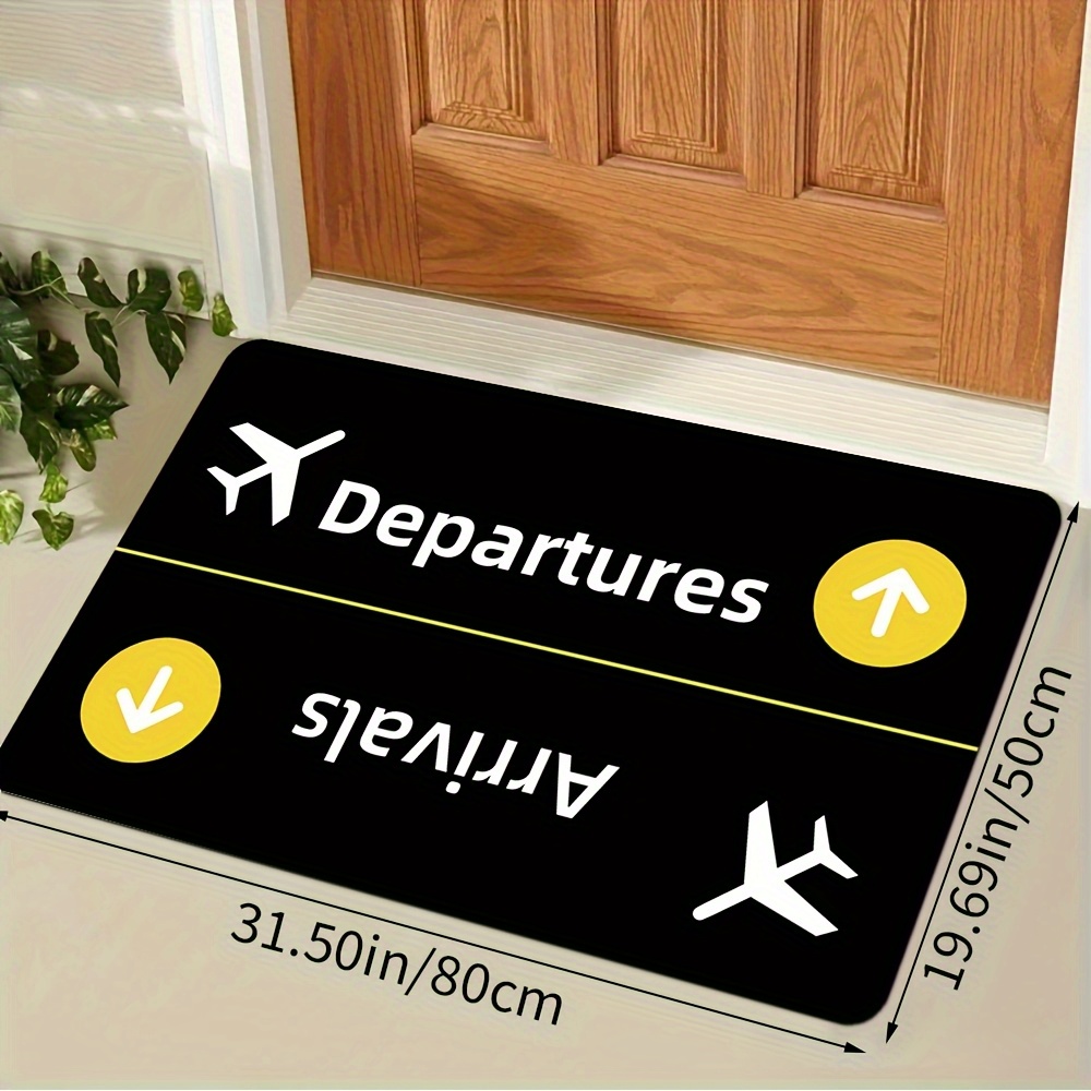 TEMU Tapissier à Thème d'Avion d' et de Départ - Tapis en Velours Cristal Rectangulaire, Lavable en Machine, 1000g par , Adapté pour , , , etc.