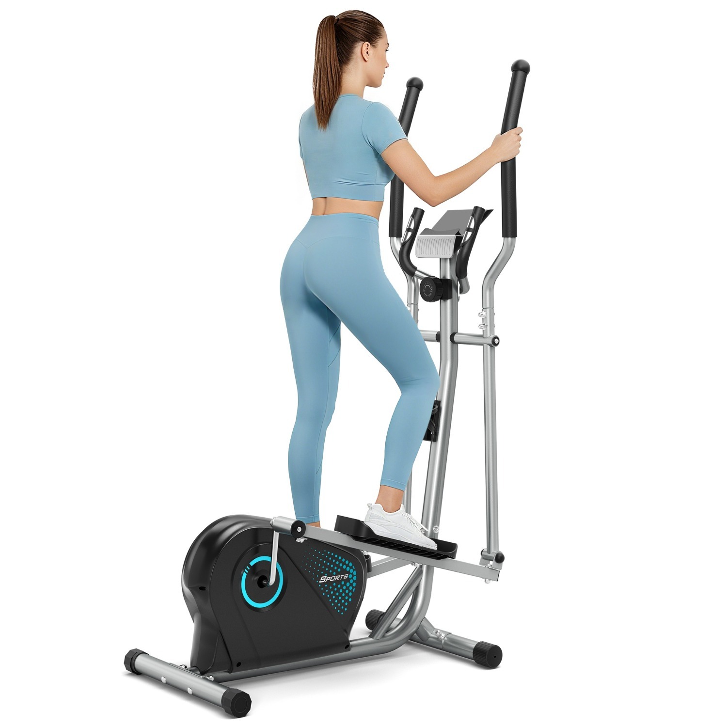 Home Elliptical Cross Trainer, Magnetic Resistance, 16 Adjustable Levels, 6 Kg Flywheel, Smooth Full- Machine, Without Battery