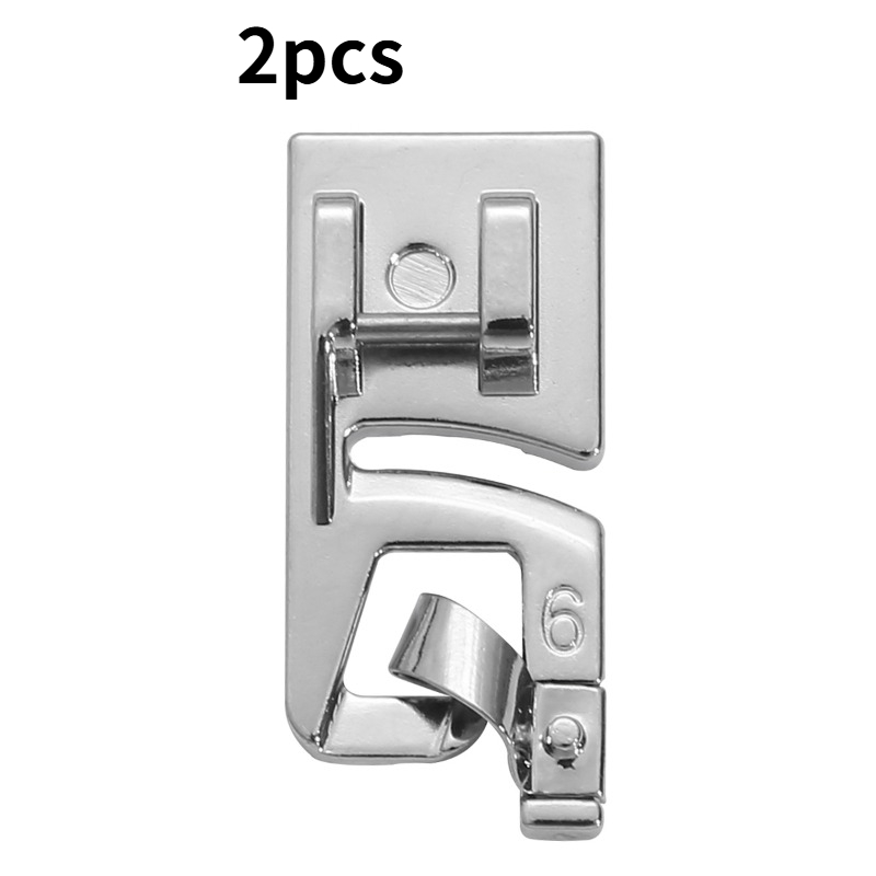 TEMU Lot de 2 pieds à ourlet rabattu pour machine à coudre 3 mm/6 mm, outil professionnel de surpiqûre de bord, ourleur étroit pour tissu léger,