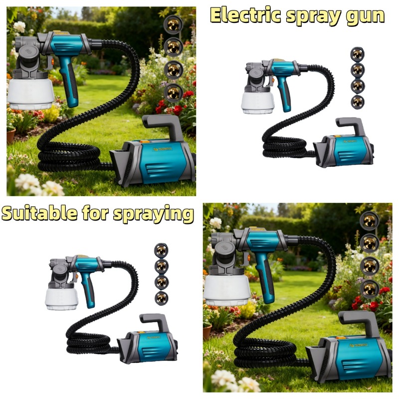 Temu 800W-Os Elektromos FestéKpermetező | 1300 Ml-Es TartáLlyal | KeríTéSfestéK-Permetező 4 FúVóKáVal éS 3 PermetezéSi MóDdal | Hvlp Elektromos-image