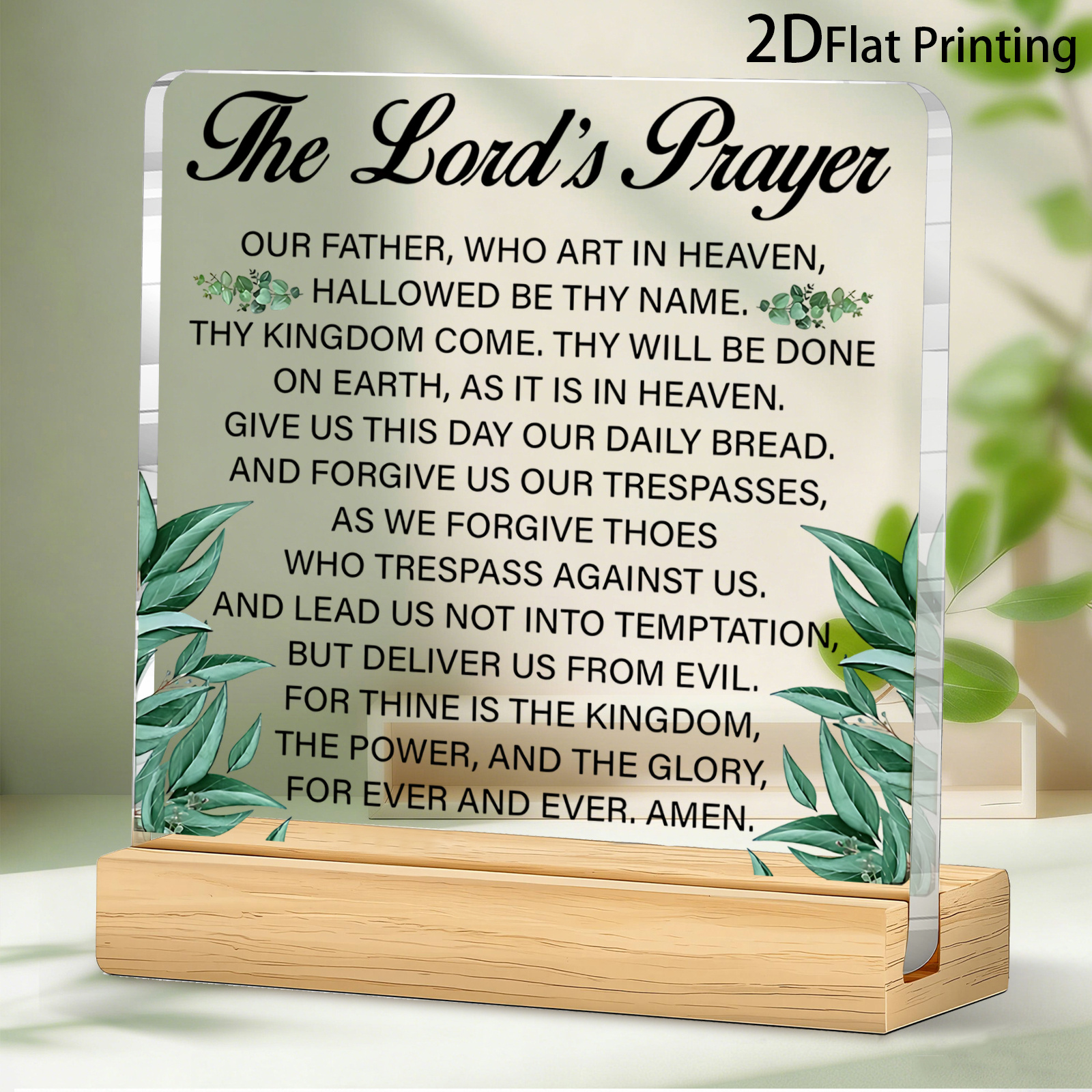 TEMU 2d Flat, 1pc Christian Lord's Plaque Suitable For Home Office Desk Decor, English Card Gift For &, Faith-based Religious Gift For Holidays,
