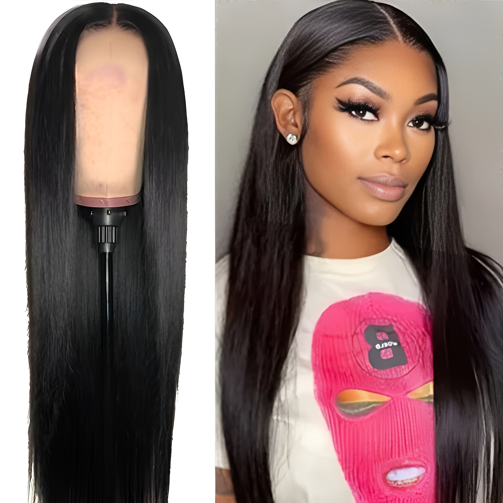 Women's Long Straight Synthetic Wig - Heat-Resistant Fiber, Adjustable Cap Net for Secure Fit, Elegant Straight Hairstyle for Everyday, Parties, Cosplay - Natural Look, Suitable for All Light Beige Tones & Ethnicities - Durable & Easy Maintenance, Versatile Hairpiece, Sleek Design, Comfortable Wear, Fashion Accessory
