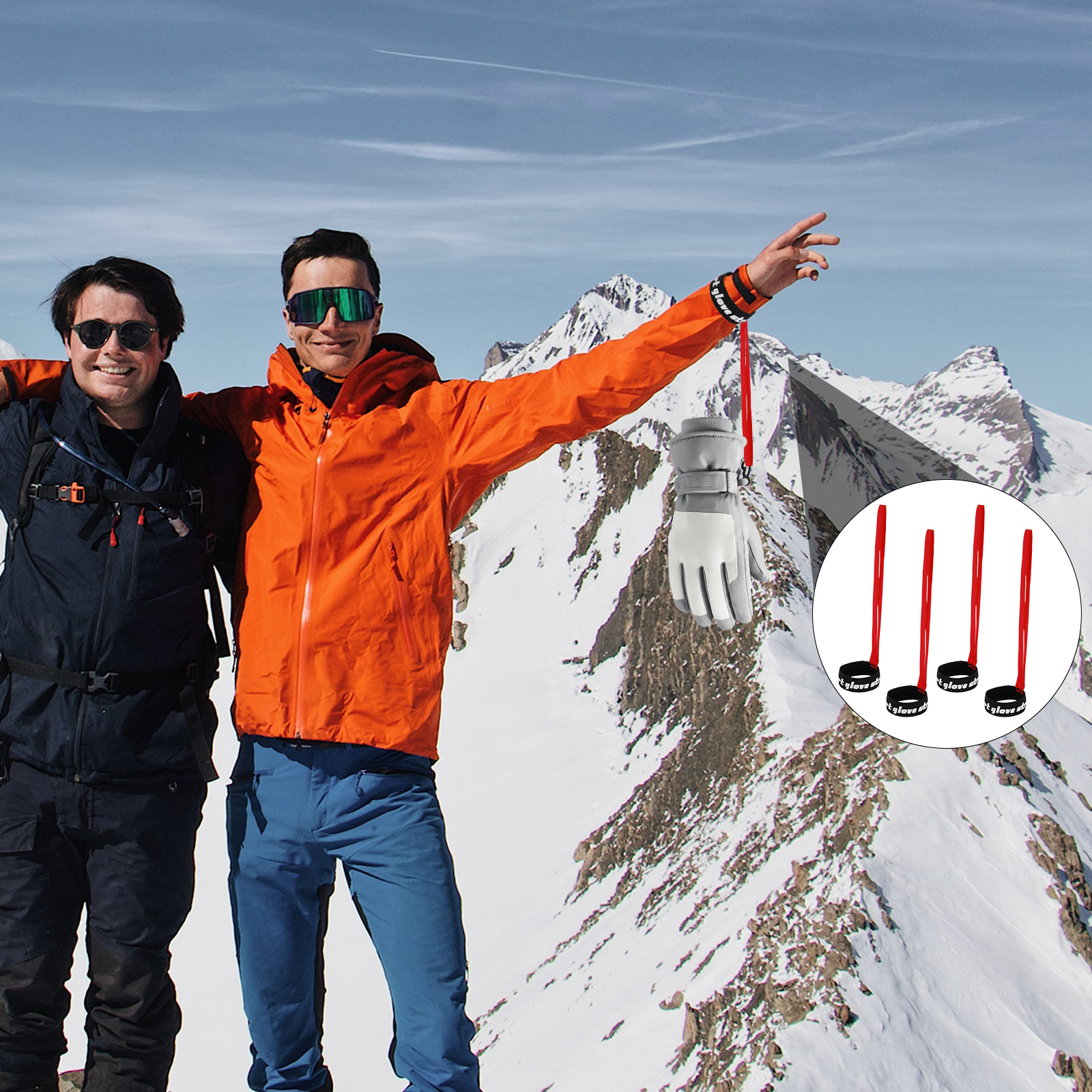 TEMU 4pcs Ski Glove Straps, Polyester Ski Glove Leash Strong Elasticity Sport Glove Safety Strap Snowboard Glove Strap Ski Mitten Handcuff With