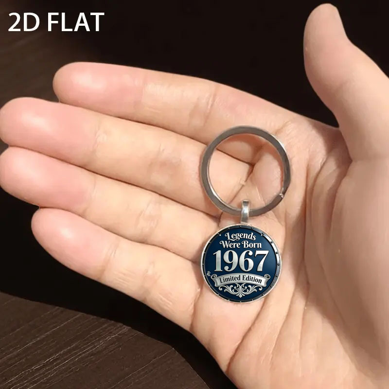 TEMU 2D Flacher Retro 1967 Edition Schlüsselanhänger, Herren- und Damenmode Dekoration, - und Autoschlüssel Dekoration, Geeignet für als Geschenke,
