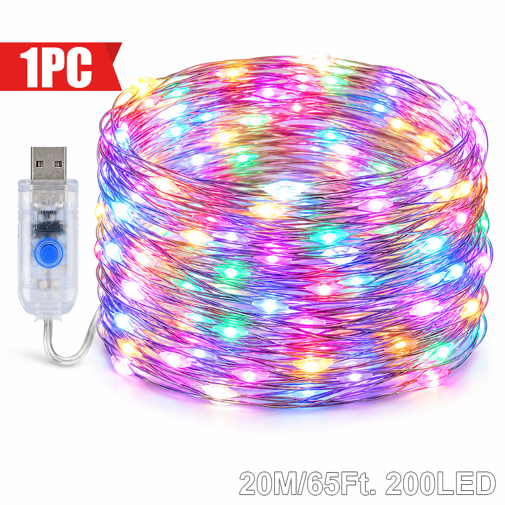 TEMU 1 ks, Majisu USB vnitřní řetězová světla, vícebarevná 300/200/100/50 LED, 8 režimů pohádkových světel pro výkladní skříňky, police, karty,
