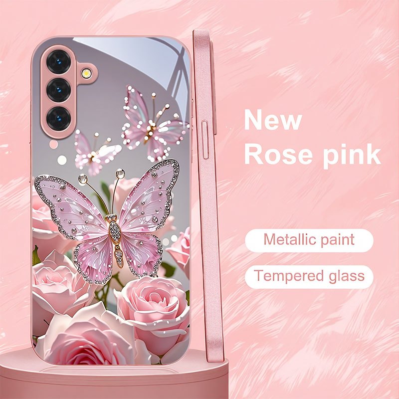 TEMU Pink Rhinestone Print Phone Case For Galaxy S9+/s10/s20+/s20 Ultra/s21 5g/s21+/s22/s23 Plus/s24 Plus/s25/s25 Edge/note 9/note 10/note 10+/note
