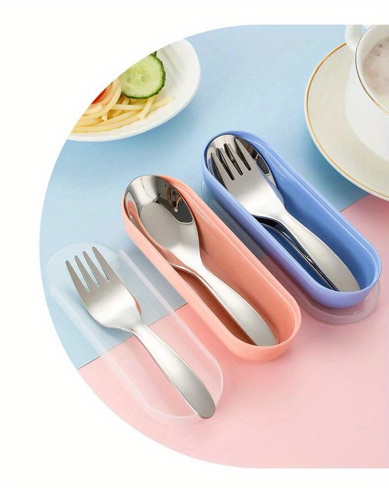 2pcs 1 set portable spoon fork tableware outdoor camping stainless steel cutlery set for hiking outdoor camp cooking supplies Product details 13