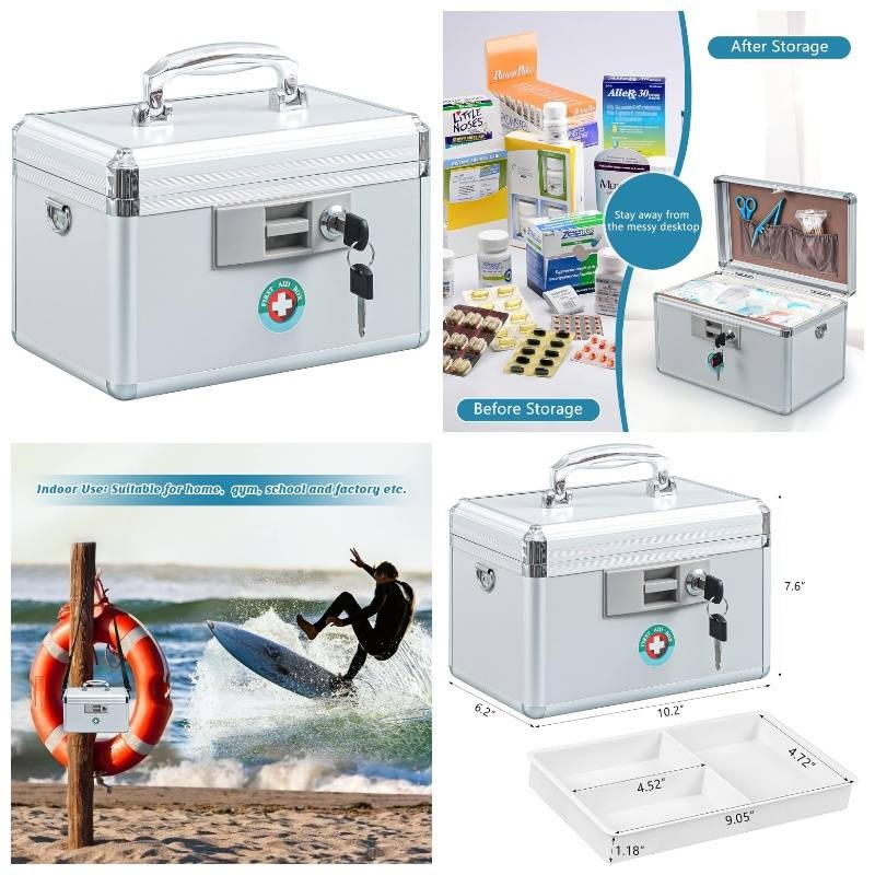 medication box with lock sold on Temu United States
