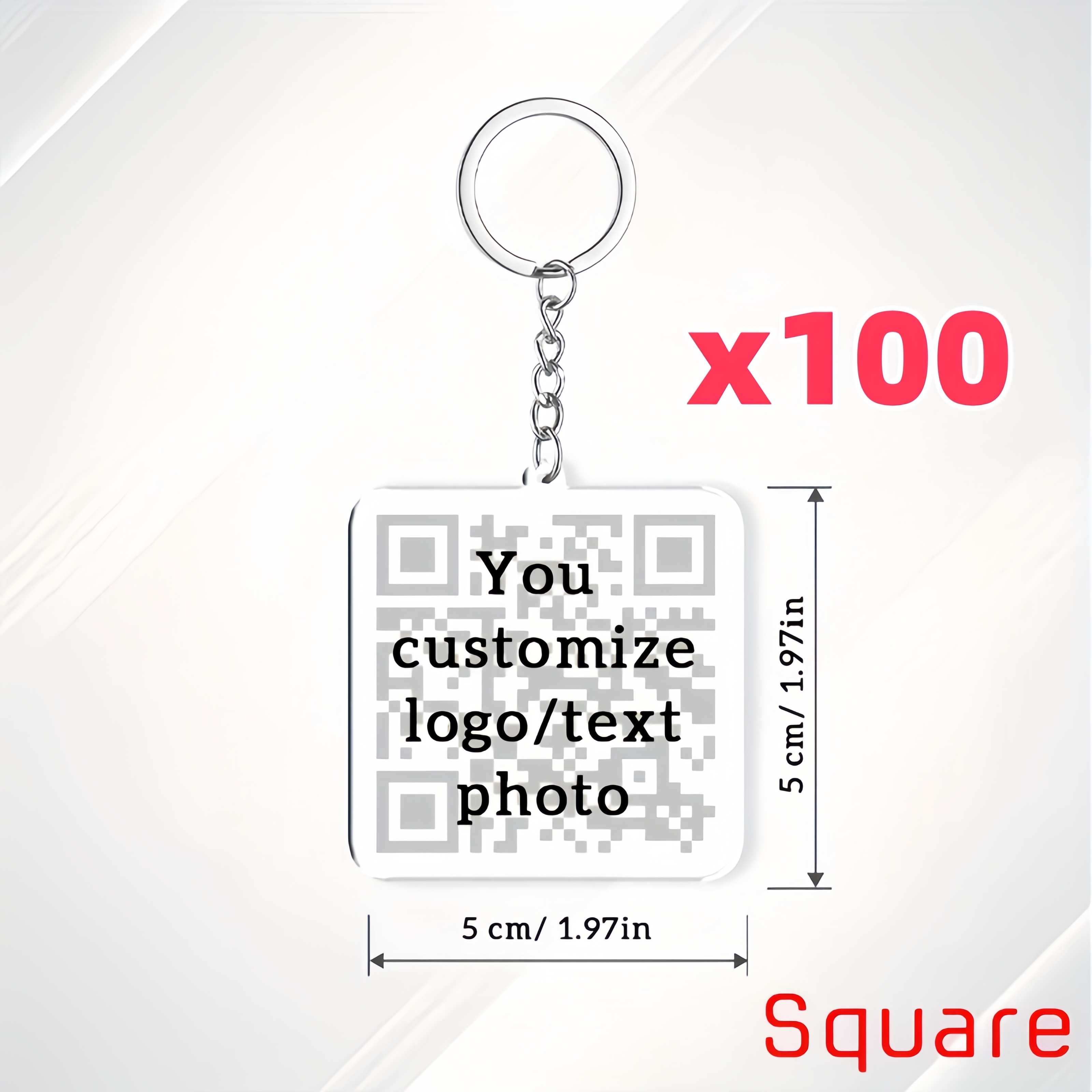 TEMU Gift For Her/him Gift For Her/him 100/50/30 Custom Acrylic Keychains Single-sided Hd Printing Custom Pattern Logo Pet Photo Creative Pendant