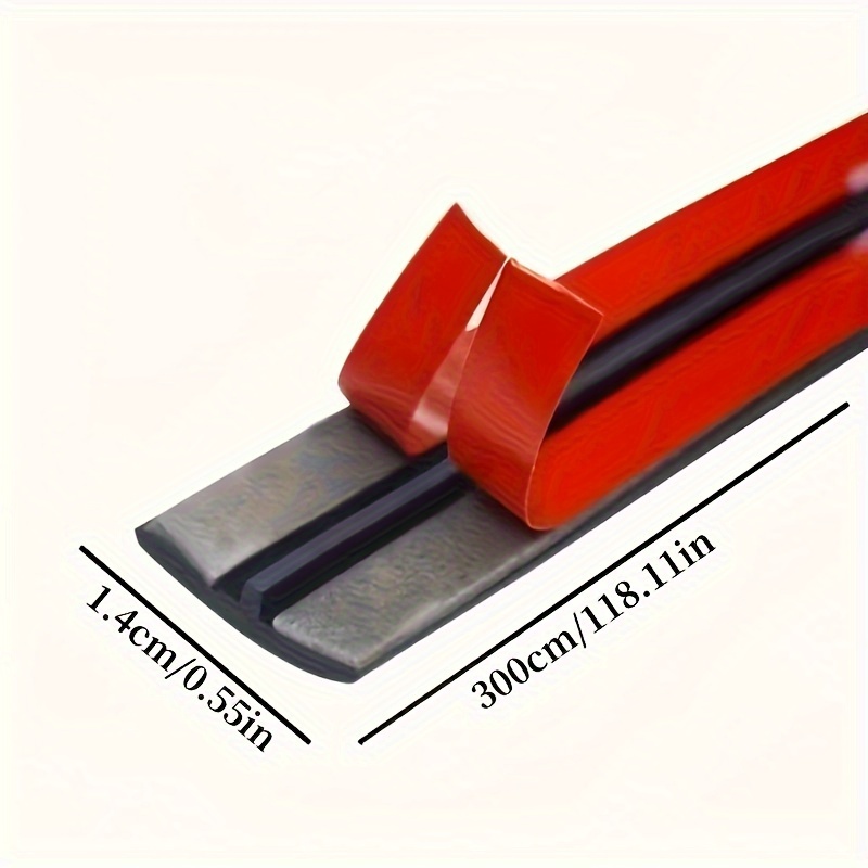 TEMU 1pc 300cm/118.11in Car Sunroof T-type Seal Strip Universal Roof Waterproof Glue Strip For Front And Rear Windshields, Rainproof T-type